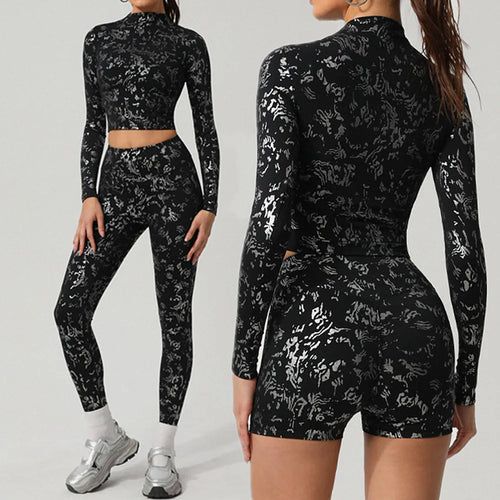 Load image into Gallery viewer, Stamping Long Sleeve Sport Jacket Women Zipper Fitness Yoga Shirt Gym Top Activewear Push Up Running Coats Workout Clothes Woman
