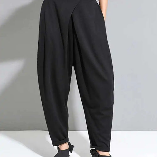 Load image into Gallery viewer, High Elastic Waist Black Pockets Casual Harem Pants New Loose Fit Trousers Women Fashion Tide Spring Autumn 2025 1DF4685

