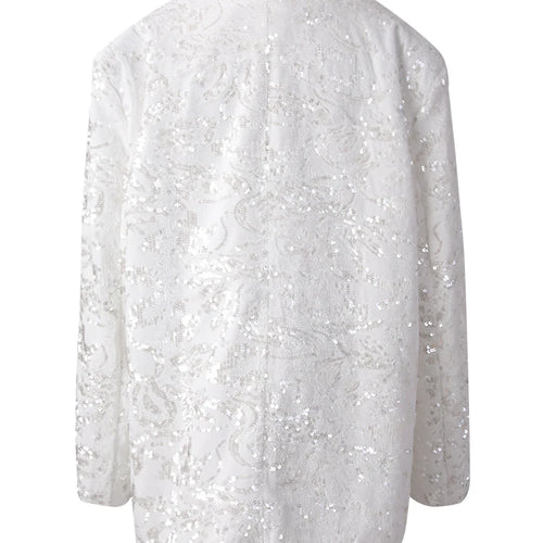 Load image into Gallery viewer, Women Red Sequins Shining Big Size Elegant Blazer New Lapel Long Sleeve Jacket Fashion Tide Spring Autumn 2025 CPG3014
