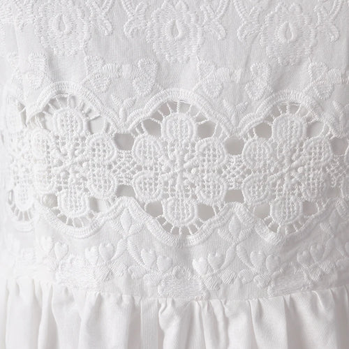 Load image into Gallery viewer, Women White Lace Hollow Out Elegant Slim Dress New Square Collar Short Sleeve Fashion Tide Spring Summer 2025 CPG3161
