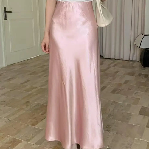 Load image into Gallery viewer, Spring Summer French Solid Elegant Sexy Club A-line Pleated Long Skirt Women High Waist Vacation Slim Wrap Hip Fishtail Skirts
