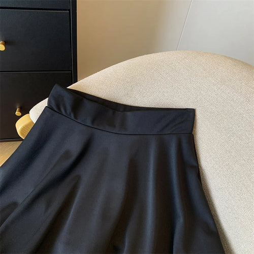 Load image into Gallery viewer, Spring Summer Black A-line Pleated Skirts White Elastic High Waist Slim Short Skirt For Girls Ruffle Edge Party Skirt Simplicity
