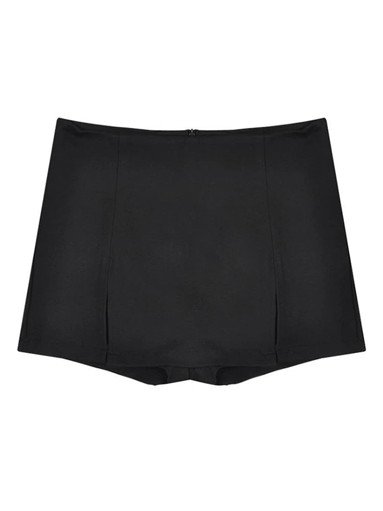 Sexy Split Shorts Skirt Women's Office Ladies Suit Skirt Summer New Black Mini A-line Pants Skirt High Waist Wide Leg Shorts