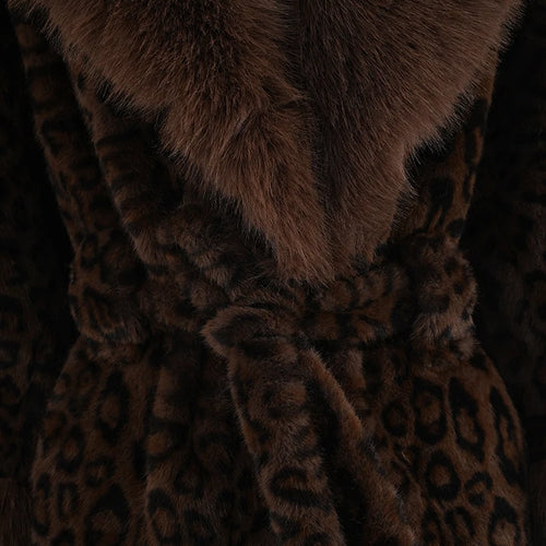 Load image into Gallery viewer, Brown Leopard Big Size Warm Faux Fur Jacket New Lapel Long Sleeve Women Coat Fashion Tide Autumn Winter 2025 CPG2453
