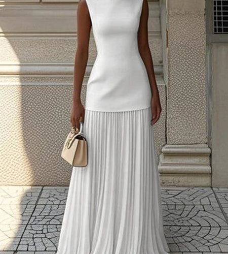 Evening Prom Maxi Dresses for Woman Summer Elegant Sleeveless Pleated Gauze Cocktail Party Wedding Guest Dresses