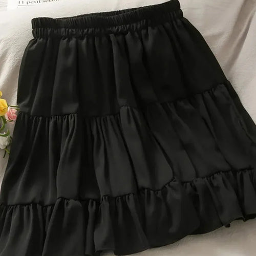 Load image into Gallery viewer, Women&#39;s Summer Sexy High Waist Slim Pleated A Line Mini Skirts Korean Fashion Casual Short Black White Skirt Alt Clothes Female
