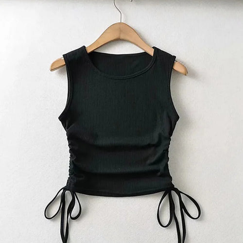 Load image into Gallery viewer, 2025 Summer NEW Arrival Women Solid Color Sexy Causal Crop Top With String Both Side Club For Fashion Ladies
