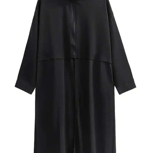 Load image into Gallery viewer, Women Army Green Big Size Mesh Long Trench New Stand Collar Long Sleeve Windbreaker Fashion Spring Autumn 2025 1DH4273
