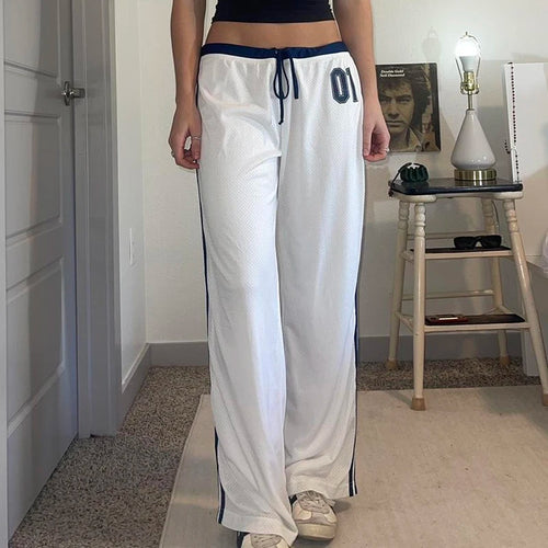 Load image into Gallery viewer, Streetwear Sporty Chic Side Stripe Women Trousers Fashion Straight Leg Homewear Pants Low Waist Digital Grm Capri New
