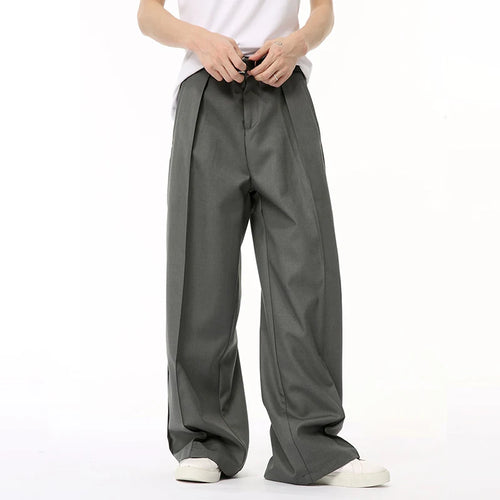 Load image into Gallery viewer, Male Suit Pants New High Three Dimensional Folded Wide Leg Straight Dropping Casual Trousers Summer Chic 9C6683
