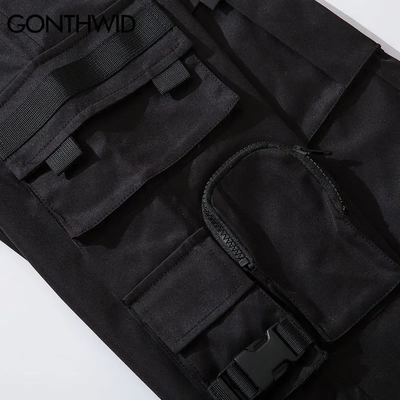GONTHWID Side Zipper Pockets Cargo Harem Joggers Pants Men 2024 Hip Hop Casual Harajuku Streetwear Sweatpant Trousers Male Pants