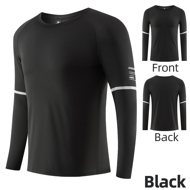 Men Compression T-shirt Gym Fitness Sport Tight Running Sweatshirt Jogging Workout Sportswear Long Sleeve Elastic Tops RashGuard