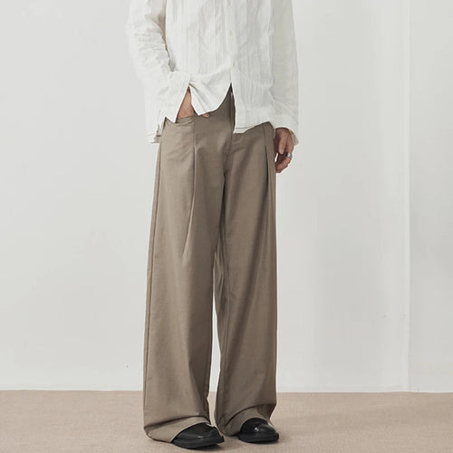 Load image into Gallery viewer, Men's Threedimensional Pleated Suit Pants Straight Trendy Niche Design Fold Solid Color Simple Male Casual Clothing 9W1899
