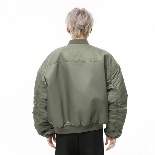 Load image into Gallery viewer, Autumn Men&#39;s Cotton Coats Round Collar New Solid Color Pleated Design Korean Simple Male Loose Padded Jackets 2024 9C9344
