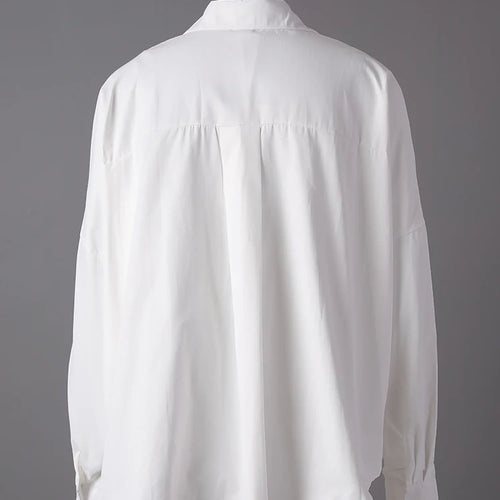 Load image into Gallery viewer, Women White Pleated Shaped Elegant Big Size Blouse New V-neck Long Sleeve Shirt Fashion Tide Spring Autumn 2025 CPG3185
