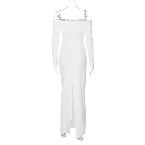 Load image into Gallery viewer, Off-shoulder Long Sleeve Sexy Maxi Dress For Women Autumn New Strapless Backless Bodycon Elegant Club Party Long Dress
