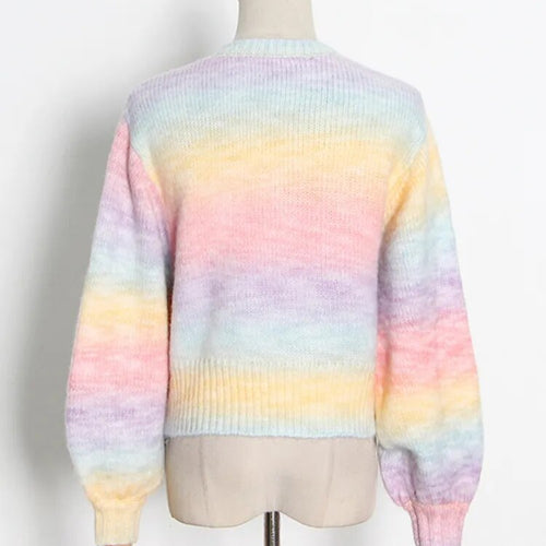 Load image into Gallery viewer, Ombre Casual Sweater For Women Round Neck Long Sleeve Temperament Knitting Autumn Pullover Female Clothing Fashion
