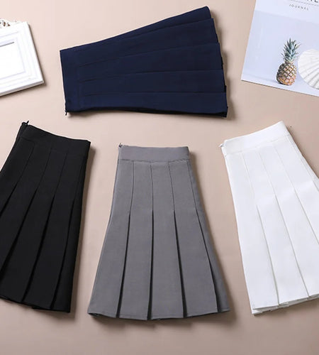 Brown Skirt Ladies 2025 Summer Clothes Women's High Waist Harajuku Korean Style Black Mini Pleated Skirt For School Girl Uniform