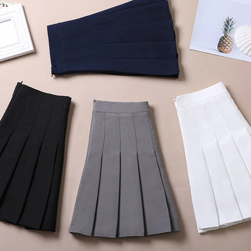 Load image into Gallery viewer, Brown Skirt Ladies 2025 Summer Clothes Women&#39;s High Waist Harajuku Korean Style Black Mini Pleated Skirt For School Girl Uniform
