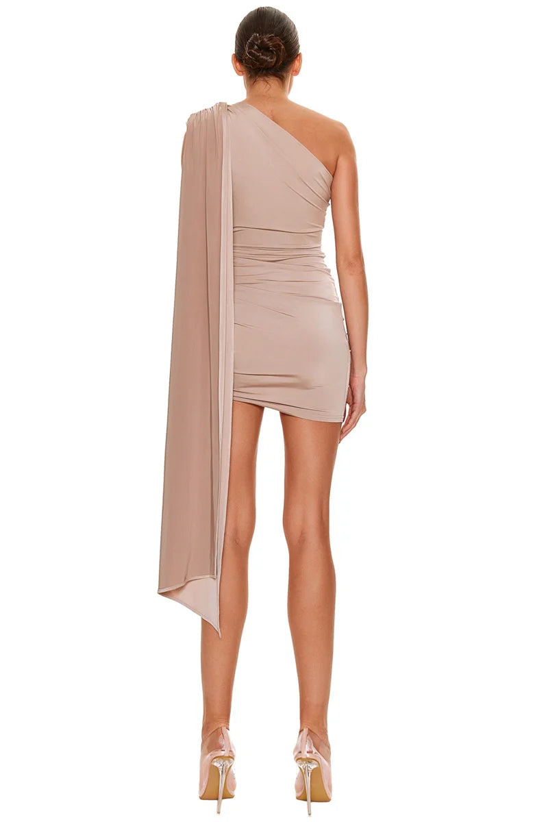 Oblique Shoulder Backless Sexy Mini Dress Women Robe Summer Fashion Irregular Sleeveless High Waist Beach Club Dress