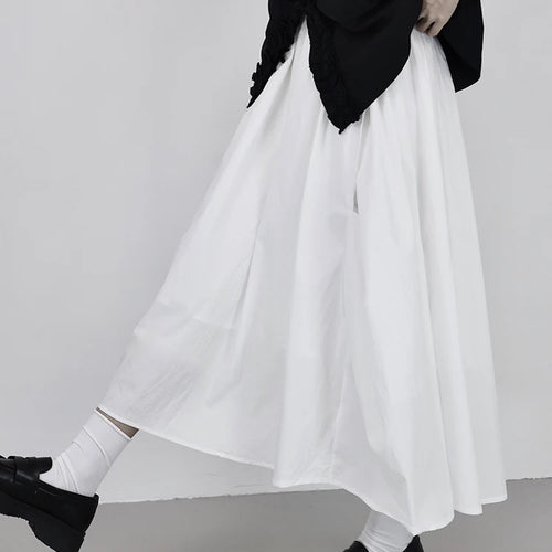 Load image into Gallery viewer, High Waist Black White Pleated Button Elegant  A-line Half-body Skirt Women Fashion Tide New Spring Autumn 2025 1DJ0825
