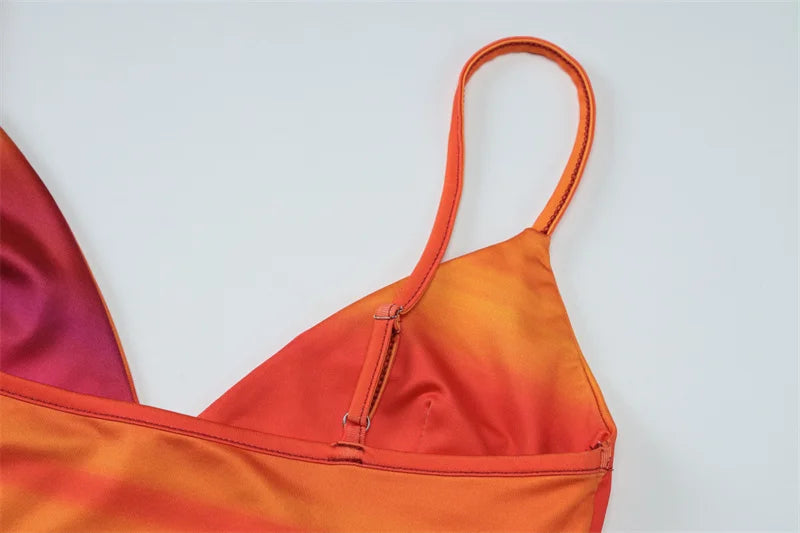 Print Sexy 2 Piece Sets Women Summer New V Neck Crop Tops And Maxi Skirt Female Elegant Club Party Slim Skirt Set