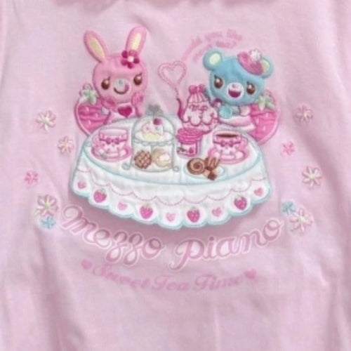 Load image into Gallery viewer, Japanese Cartoon Embroidery T-shirt Women Sweet Y2k Aesthetic Lace Patchwork Tops Girls Harajuku Grunge Kawaii Cute Bow Tees
