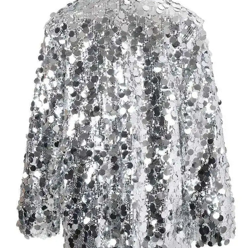 Load image into Gallery viewer, Black Sequins Shining Big Size Casual Jacket New Lapel Long Sleeve Women Coat Fashion Tide Spring Autumn 2025 CPG1020
