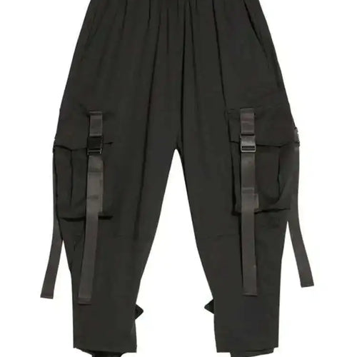 Load image into Gallery viewer, High Elastic Waist Black Bandage Pockets Casual Pants New Loose Fit Trousers Women Fashion Tide Spring Autumn 2025 1DF4764
