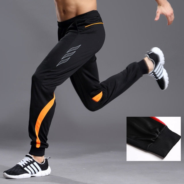Men Running Sports Pants Zipper Football Training Joggings Sweatpants Basketball Soccer Trousers Workout Sweatpant