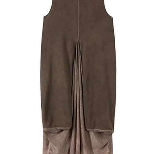 Load image into Gallery viewer, Women Orange Pleated Vintage Casual Dress New Round Neck Sleeveless Loose Fit Fashion Tide Spring Summer 2025 1DF6825
