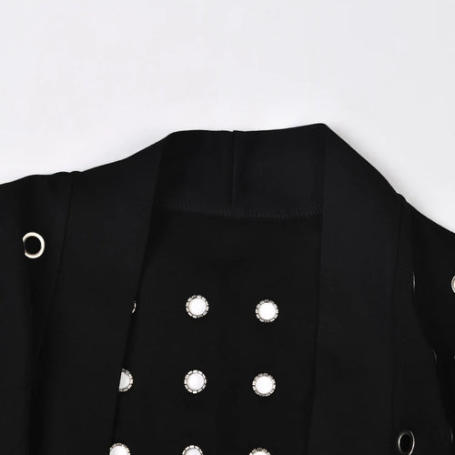 Load image into Gallery viewer, Women Black Hollow Out Belted Long Trench New V-neck Long Sleeve Windbreaker Fashion Tide Spring Autumn 2025 1DH532401
