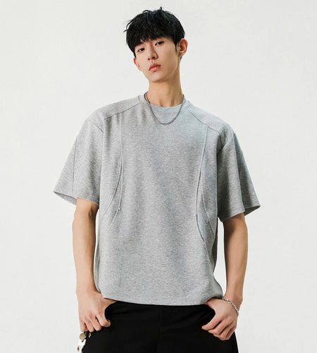 Simple Male T-shirts New Summer O-neck Solid Color Short Sleeved Men's T-shirts Pullover Korean Stylish Tops 2025 9W1247