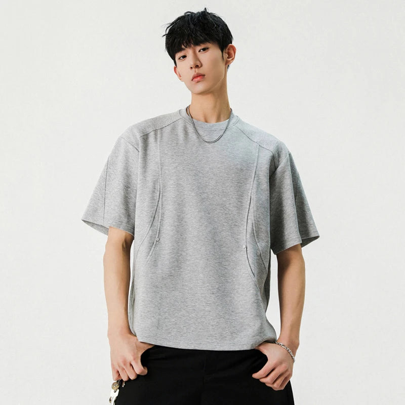 Simple Male T-shirts New Summer O-neck Solid Color Short Sleeved Men's T-shirts Pullover Korean Stylish Tops 2025 9W1247