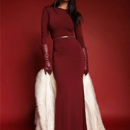 Load image into Gallery viewer, Two Butterfly Long Sleeve Sexy Maxi Dress For Women Gown Fashion Hollow Out V Neck Backless Bodycon Club Long Dress
