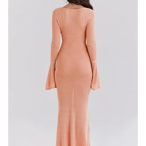 Load image into Gallery viewer, Elegant Sweater Knitted Long Sleeved Dress Women Hollow Sexy Tight Female Elastic Dress Slim Party HolidayEvening Dress
