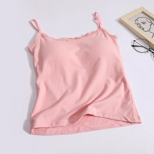 Load image into Gallery viewer, Summer Fashion Women Flower Print Lace Spaghetti Strap Vest Chic Solid Sleeveless Slim Ladies Casual Short Tops Streetwear
