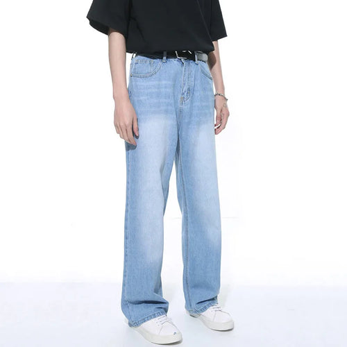 Load image into Gallery viewer, Jeans Korean Wide Leg Denim Pants Loose Zipper Casual Pocket Simple Male Trousers Autumn Fashion Trend 9C5253
