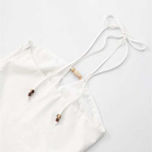 Load image into Gallery viewer, Halter Off-shoulder Backless Sexy Mini Dress Women White Hollow Out Strapless Lace-up A-line Club Dress Summer 2025
