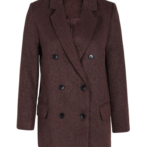 Load image into Gallery viewer, Women Gray Brief Double Breasted Elegant Blazer New Lapel Long Sleeve Jacket Fashion Tide Spring Autumn 2025 CPG1170
