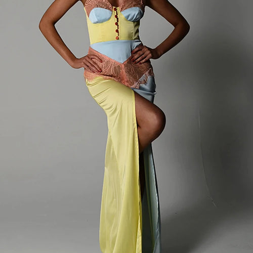 Load image into Gallery viewer, Diamond Strap Elegant Lace Patchwork Party Dresses Women Sexy Buttons Backless Mini Bodycon Dress Clubwear Vestidos 2021
