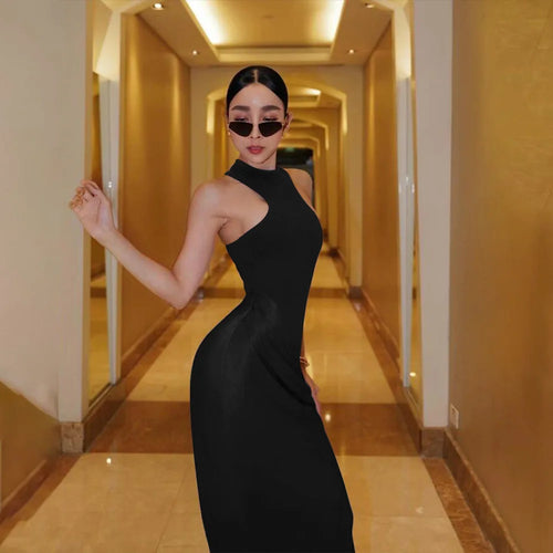 Load image into Gallery viewer, Women Sexy Party Club Evening Bodycon Sleeveless Long Dress Backless Soild Color Elegant Summer Dress
