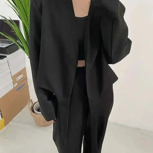 Load image into Gallery viewer, Women Gray Green Ribbon Short Big Size Blazer New Lapel Long Sleeve Loose Jacket Fashion Tide Spring Autumn 2025 1DF0385
