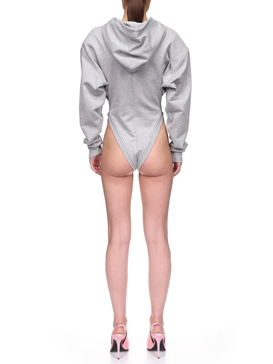 Solid Spliced 3D Flower Fashion Jumpsuit Hoodies for Women Round Neck Long Sleeves Patchwork Zipper Hoodie Female