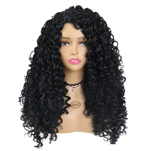 Load image into Gallery viewer, Synthetic Long Curly Wig for Woman Big Volume Fluffy Wave Wigs for Black Women Natural Wigs for Daily Hair Wig Cosplay
