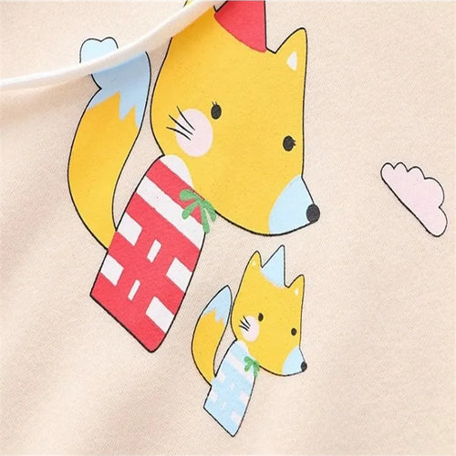 Load image into Gallery viewer, Harakuju Cartoon Fox Print Casual Pullover Hoodies Women Winter Long Sleeve Hooded Sweatshirt Girly Loose Female Fleece Top
