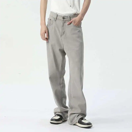 Load image into Gallery viewer, Men Denim Set Spring New Trend Casual Loose Lapel Single Breasted Jacket Wide Leg Pants Male Two-piece Suit 9C5444
