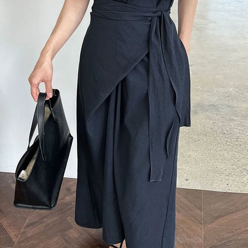Load image into Gallery viewer, Women Navy Blue Cross Bandage Big Size Elegant Midi Dress New Round Neck Short Sleeve Fashion Spring Summer 2025 1DJ1359
