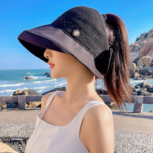 Load image into Gallery viewer, Summer Hats For Women Fashion Pattern Design Straw Hat  Empty Top Sun Hat Travel Beach Hat
