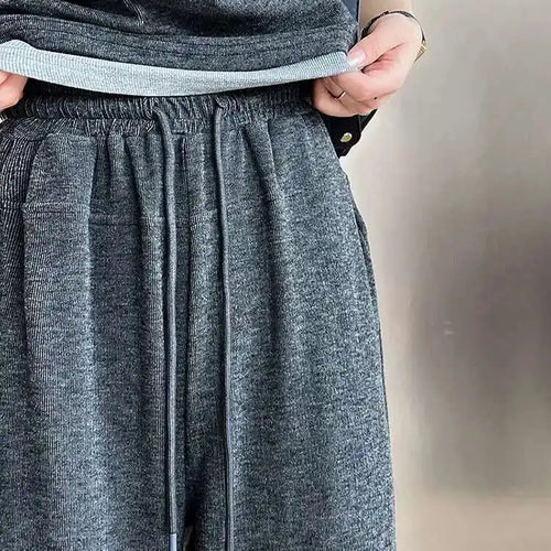 Load image into Gallery viewer, Gray Soft Casual T-shirt Wide Leg Pants Three  Piece Suit New Hooded Long Sleeve Women Fashion Spring Autumn 2025 1DH6649
